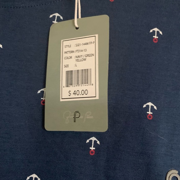 Fernando Peña Platinum Men’s Navy Anchor print t-shirt Size L 100% cotton - Picture 3 of 9